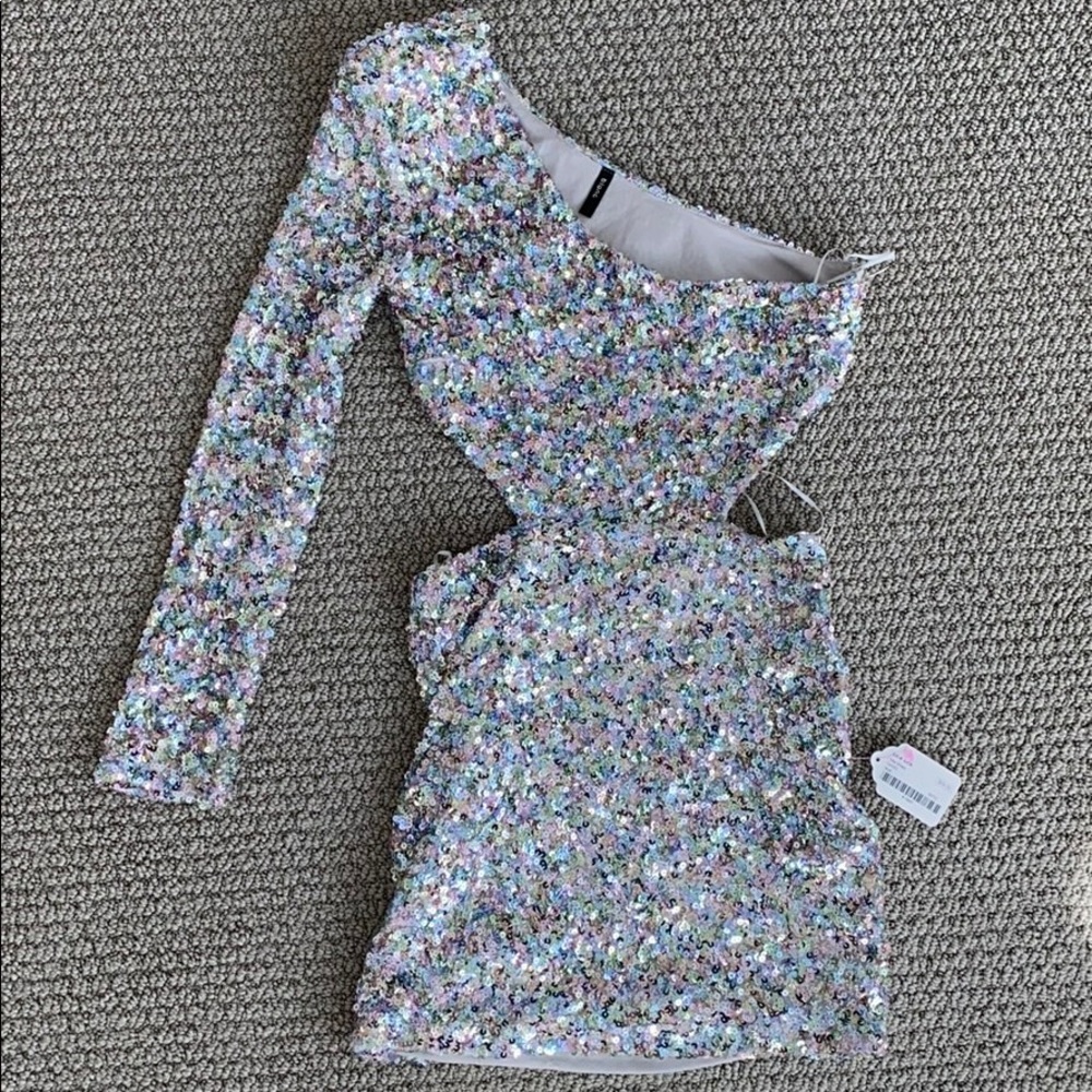 Blanc sequin Inka Dress